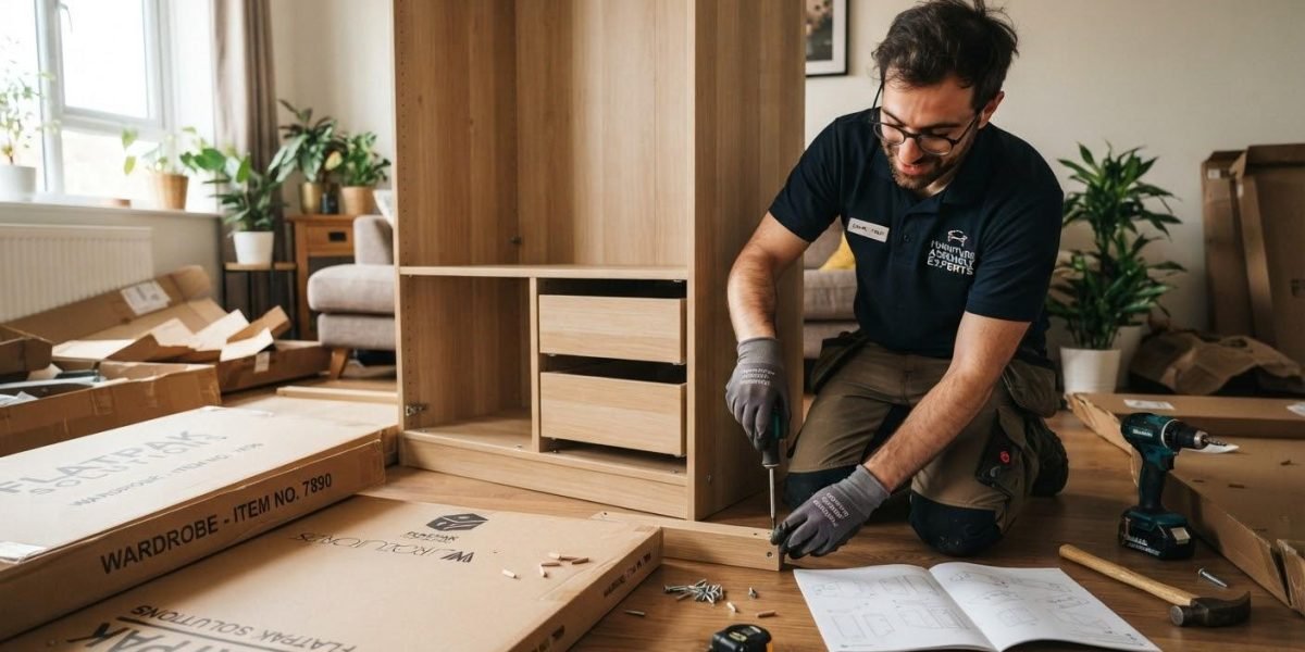 Flat pack furniture assembled during a property maintenance visit in a Belfast home